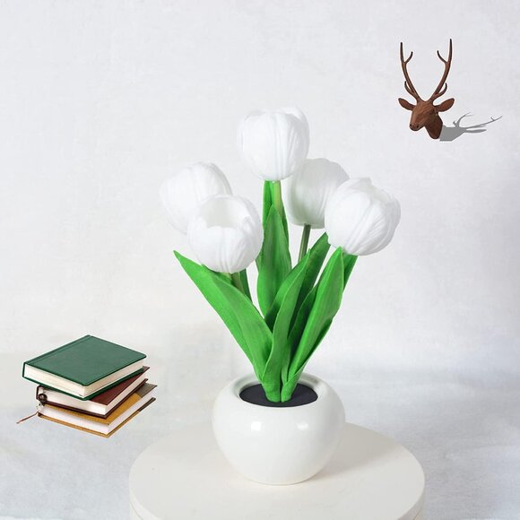 Flower Table Lamp Tulip Desk LED Night Light for Home Living Room Decor Artifici - Picture 5 of 9